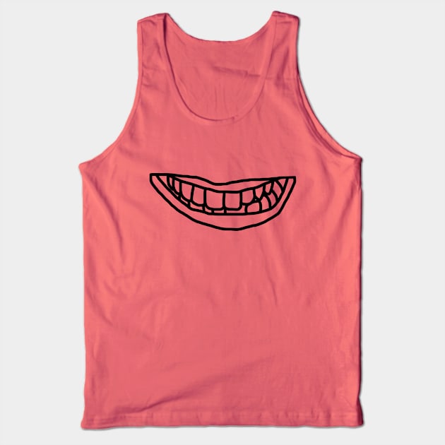 Minimal Lips Black Line Tank Top by ellenhenryart